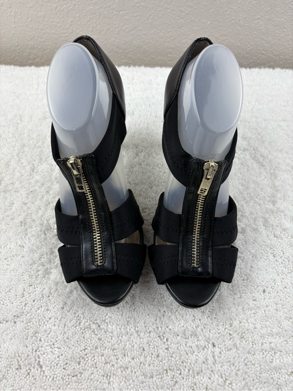Women’s Black Coach & Four Zip-Front Strappy Sandals - Picture 2 of 12
